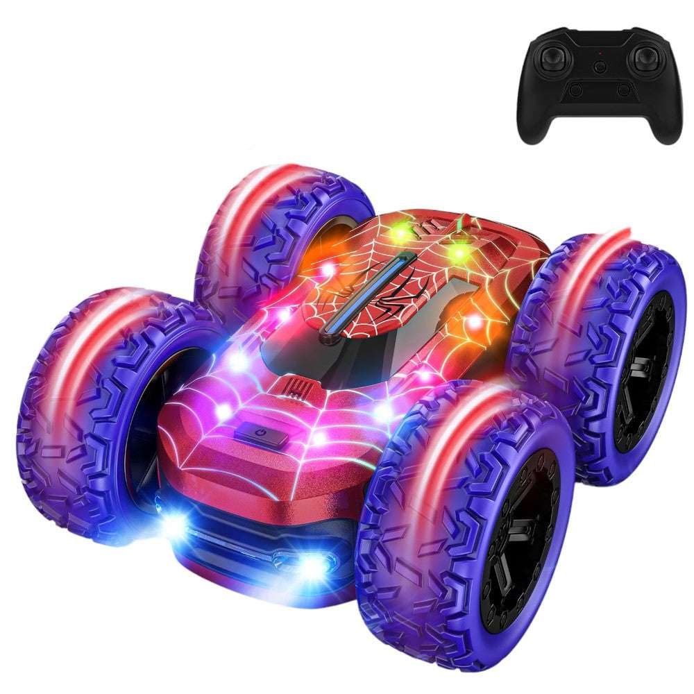 Joyfulbabygoods RC Car Red Spider Off-Road 4x4 RC Stunt Car – 360° Spins & LED Lights