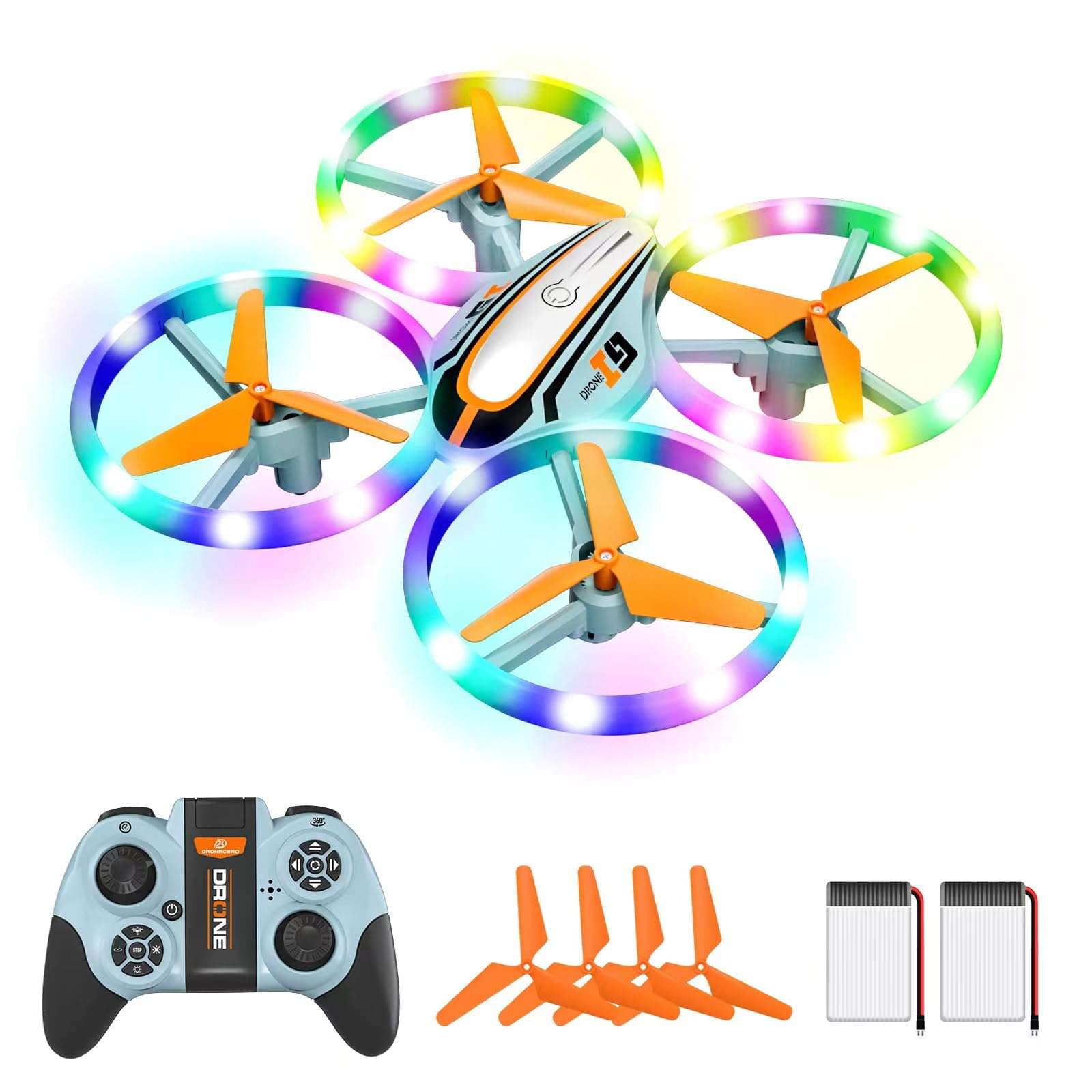 Joyfulbabygoods RC Drone Multicolor RC Drone for Kids, LED Helicopter Toy Altitude Hold, Headless Mode