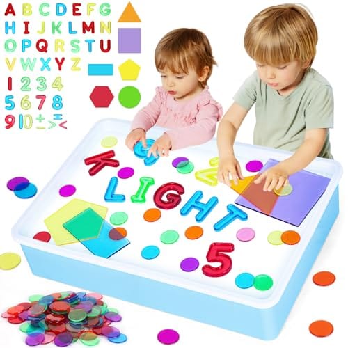 Joyfulbabygoods Sensory Light Table Sensory Light Table Set 148 Pieces for Learning, Letters & Numbers
