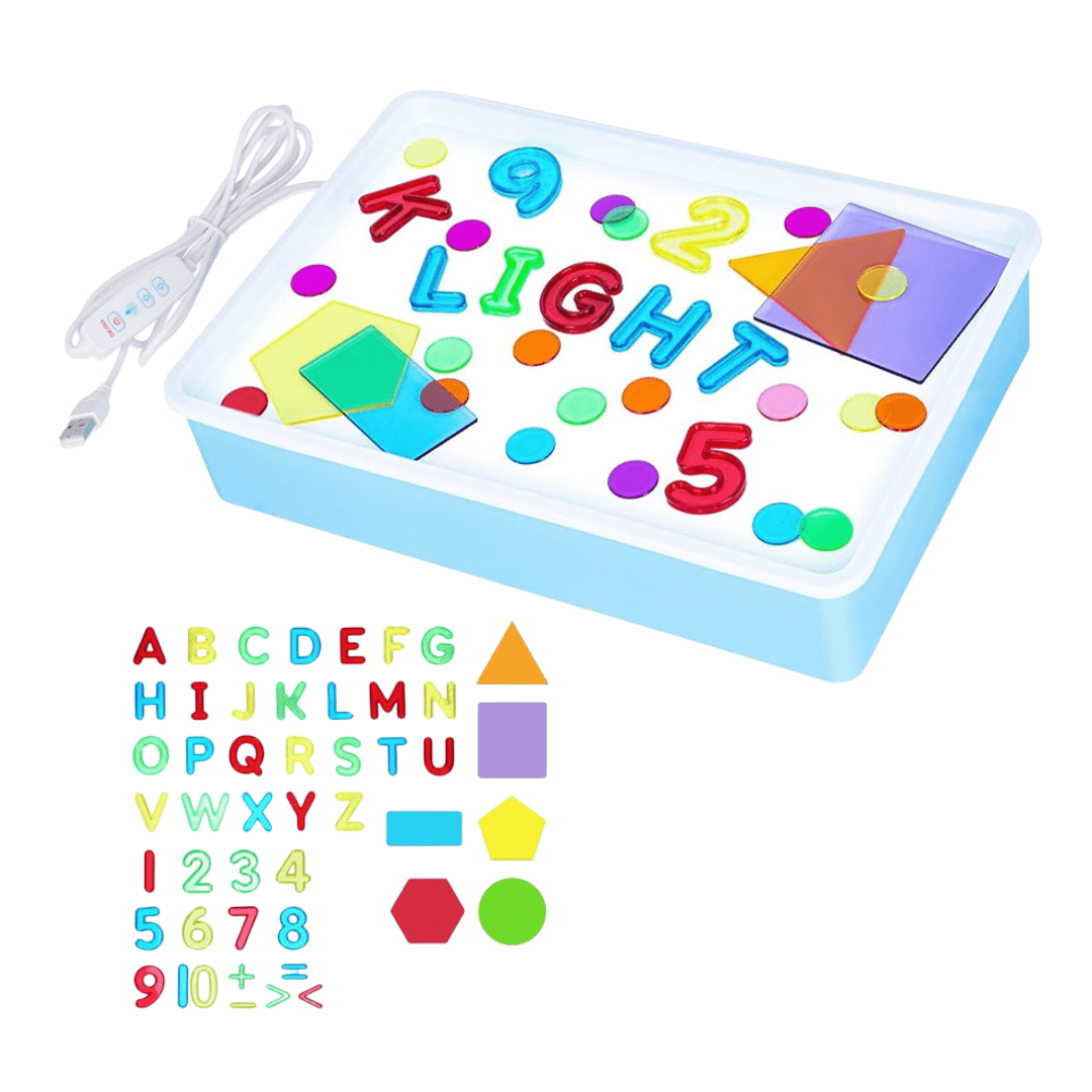 Joyfulbabygoods Sensory Light Table Sensory Light Table Set 148 Pieces for Learning, Letters & Numbers