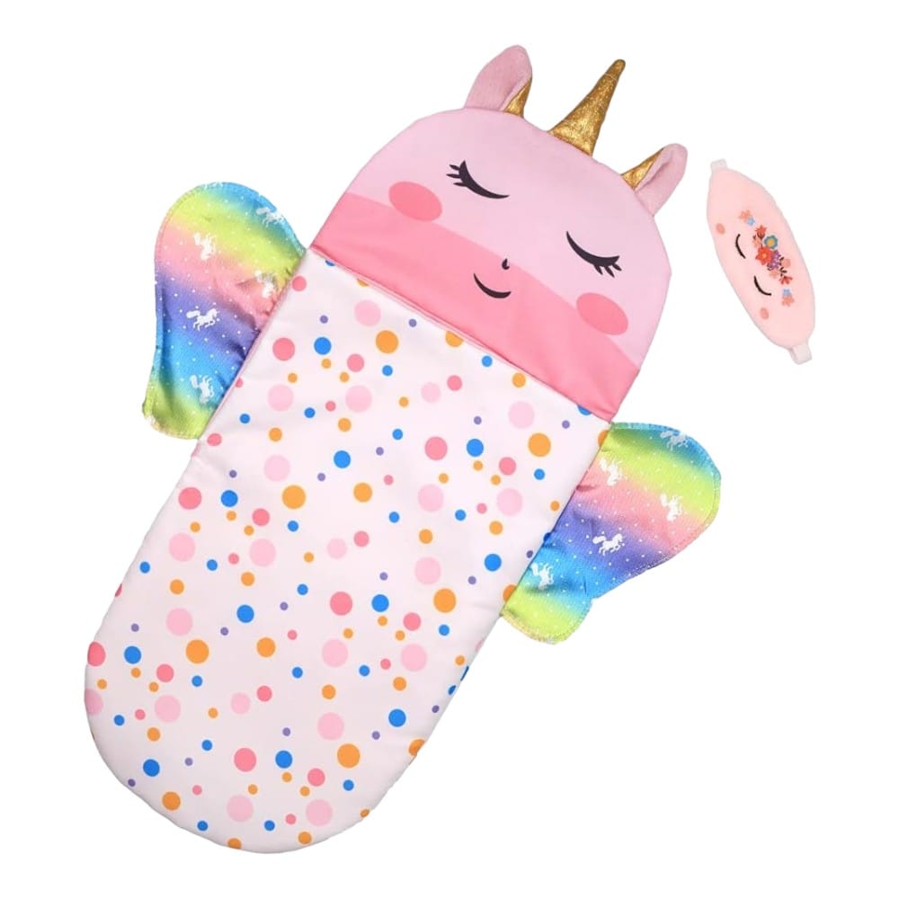 Joyfulbabygoods Snug Soft Cotton Doll Sleeping Bag With Unicorn Print for 10-15” Dolls