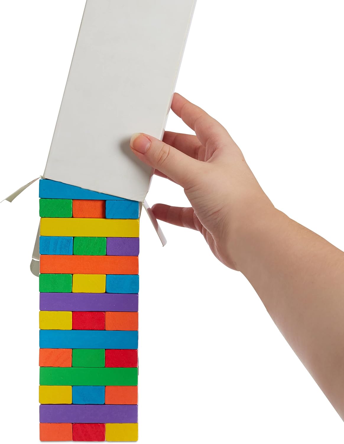 Joyfulbabygoods Stacking game Colorful Wooden Stacking Game with Dice - 48 Blocks