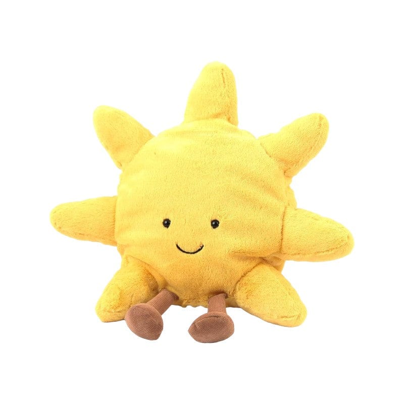 Joyfulbabygoods Sunshine Plush Kawaii Sun Plush with Legs, Yellow Smiling Pillow for Kids and Décor