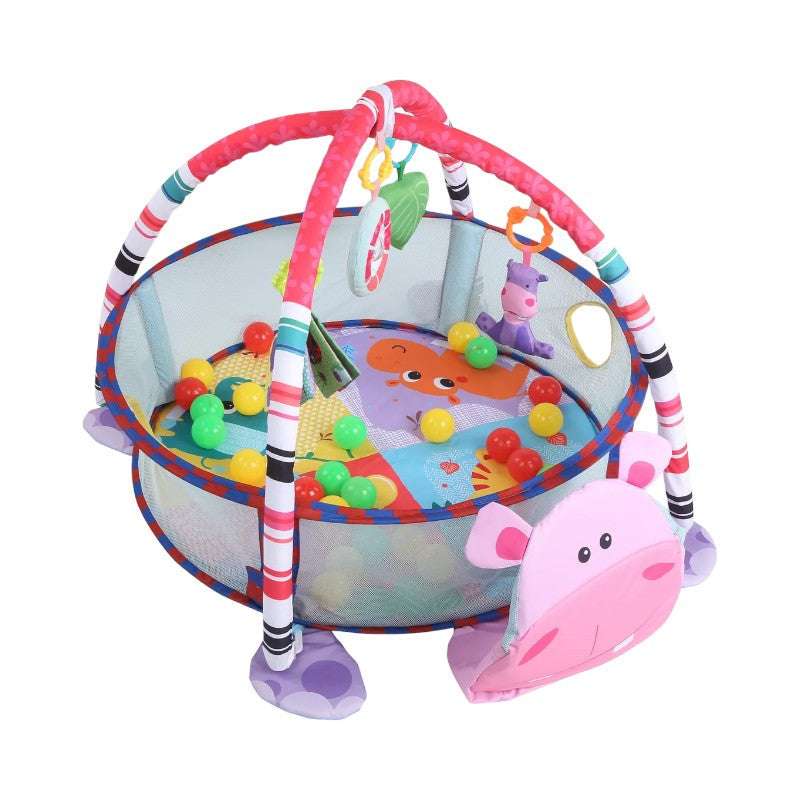 Joyfulbabygoods Tapis d'éveil 3-in-1 Baby Play Mat with Ball Pool, Hanging Toys
