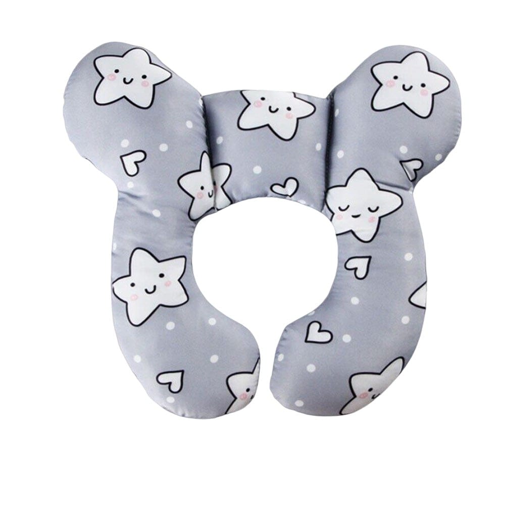 Joyfulbabygoods Travel Pillow Gray Star Baby Travel Pillow for Car Seat, Stroller, Neck & Head Support