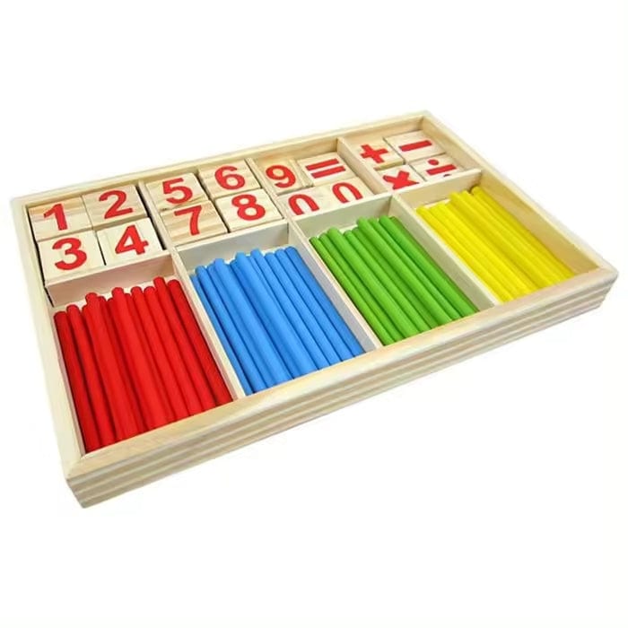 Joyfulbabygoods Wooden Math Counting Game Wooden Math Counting Sticks Educational Arithmetic Learning Blocks